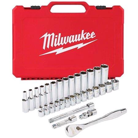 Milwaukee 3/8” Drive 32pc Metric Ratchet And Socket Set